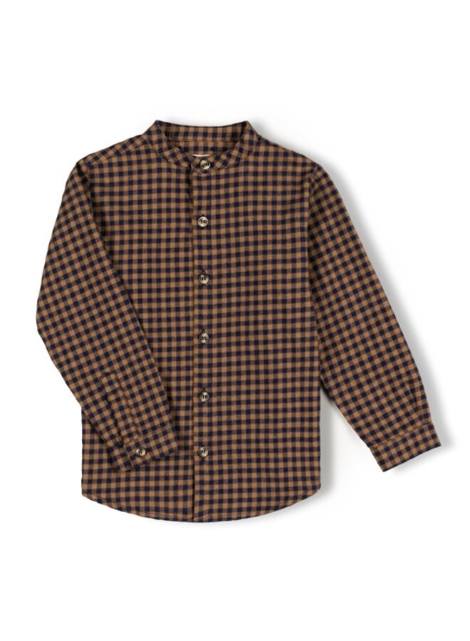 Nixnut - Mao blouse Navy checkered