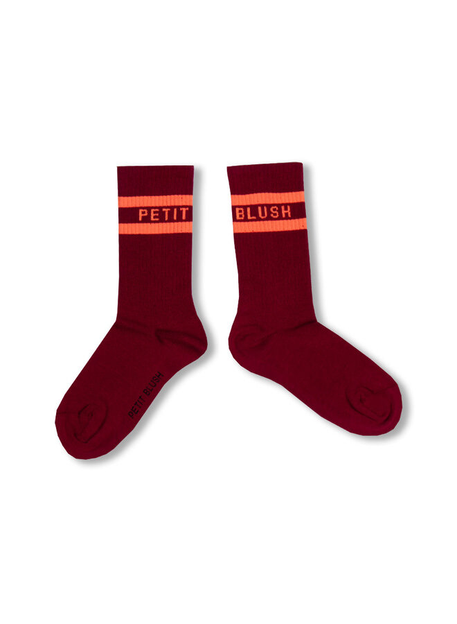 Petit Blush - Sport socks Bordeaux/Orange
