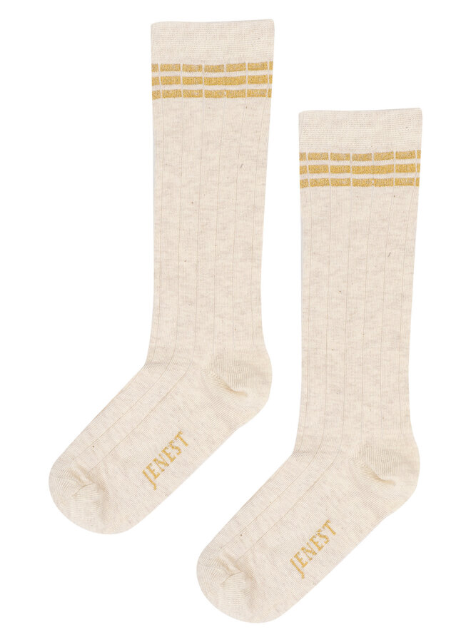 Jenest - Knee socks Ecru melange