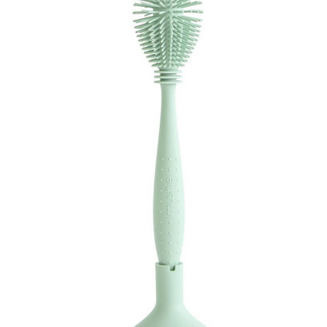 Mushie - Silicone baby bottle brush - Cambridge blue