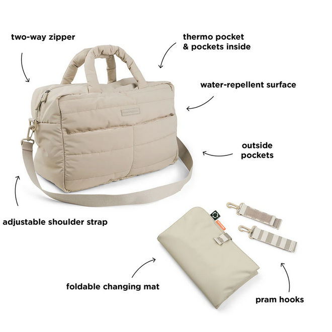 Done by Deer - Quilted changing bag Sand