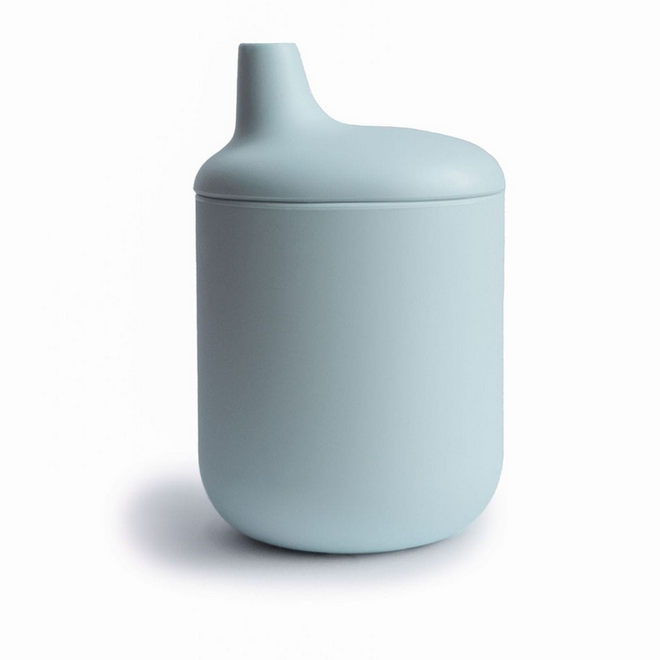 Mushie - Silicone sippy cup - Powder blue
