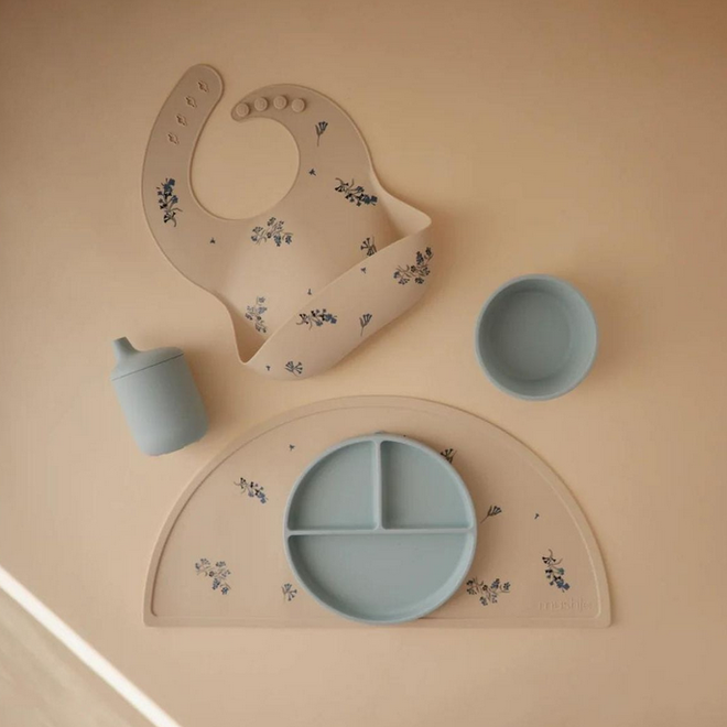 Mushie - Silicone suction divider plate - Powder blue