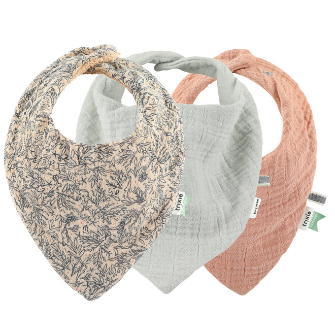 Trixie - Bandana bib 3-pack mix - Lovely leaves