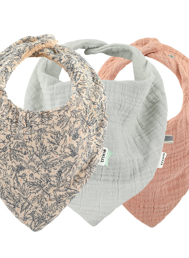 Trixie - Bandana bib 3-pack mix - Lovely leaves