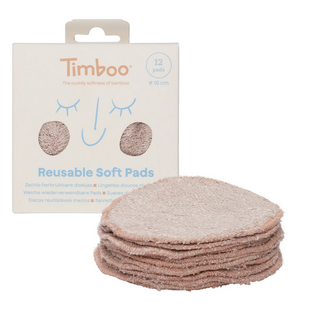 Timboo -  Reusable soft pads (12 pieces) Misty rose