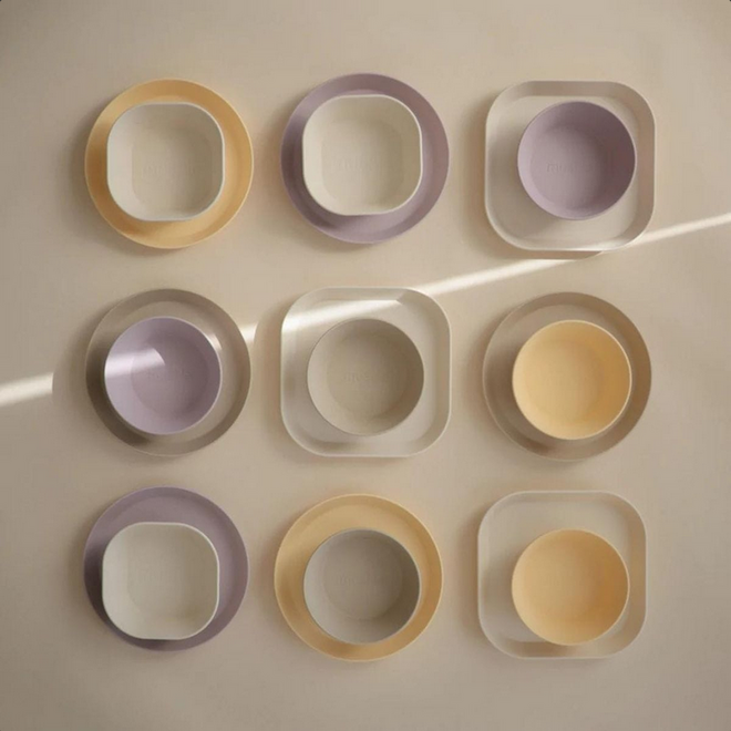 Mushie - Plates round Lilac (Set of 2)