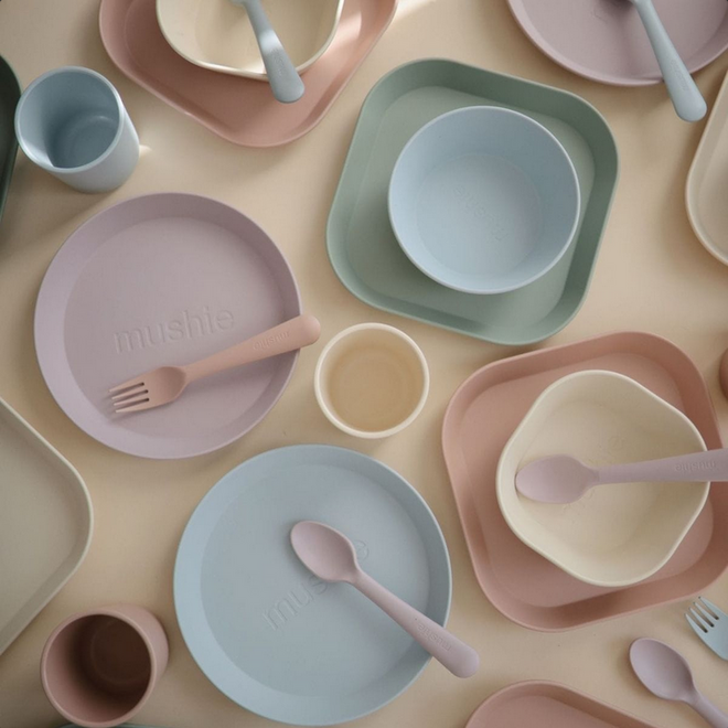 Mushie - Plates round Lilac (Set of 2)