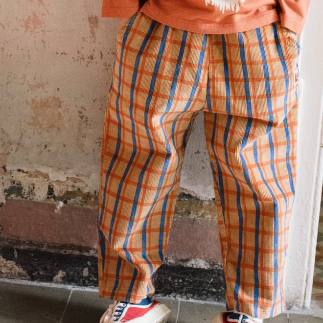 Lötiekids - Corduroy pantChecks Toasted