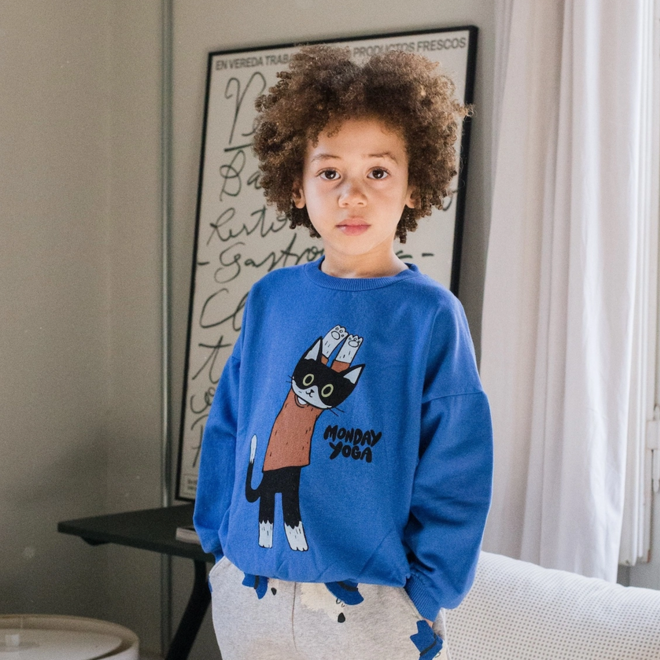 Lötiekids - Sweatshirt Yogui cat Ink blue