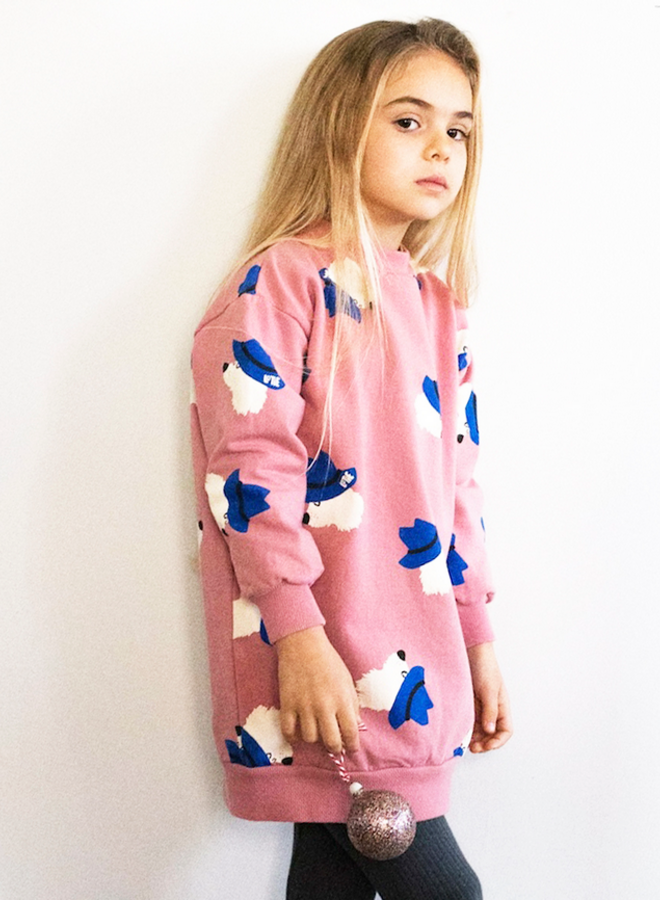 Lötiekids - Sweatdress Chill dogs rose