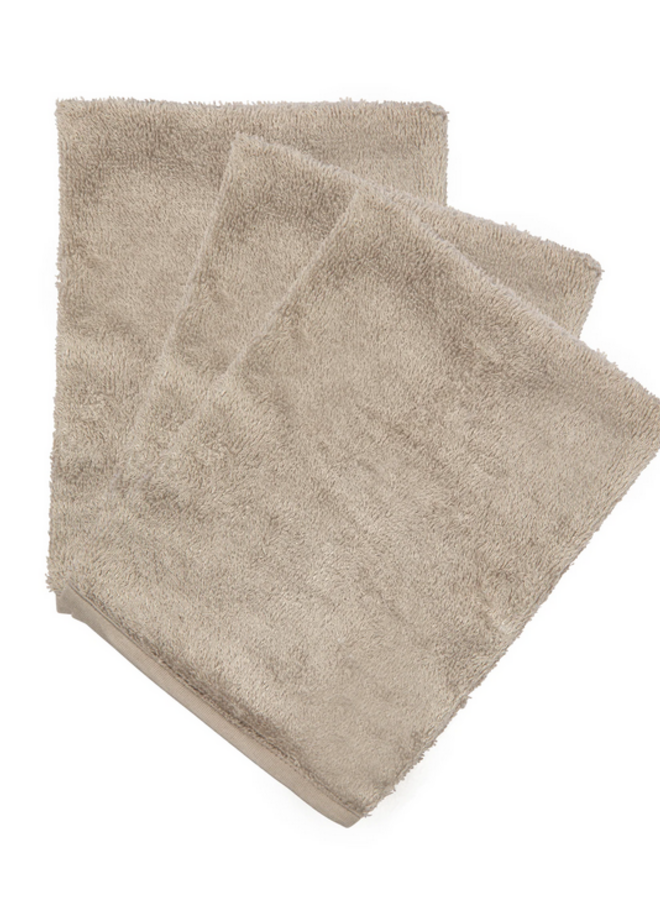 Timboo - Set van 3 washandjes - Feather grey