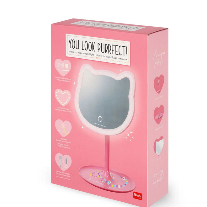 Legami - Mirror with light - You look Purrrfect! Kitty
