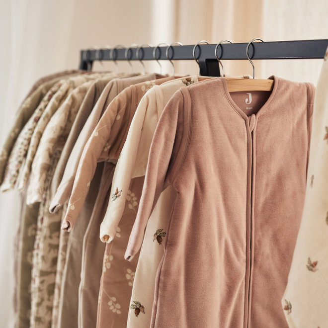 Jollein - Slaapzak met afritsbare mouw Velvet Wild rose 70 cm