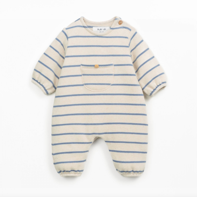 Play Up - Striped flamé jersey jumpsuit - Watercolor