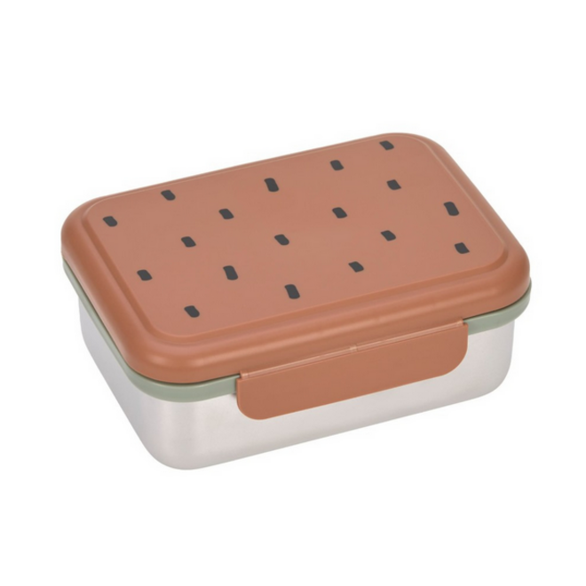 Lässig - Lunchbox stainless steel Happy prints caramel