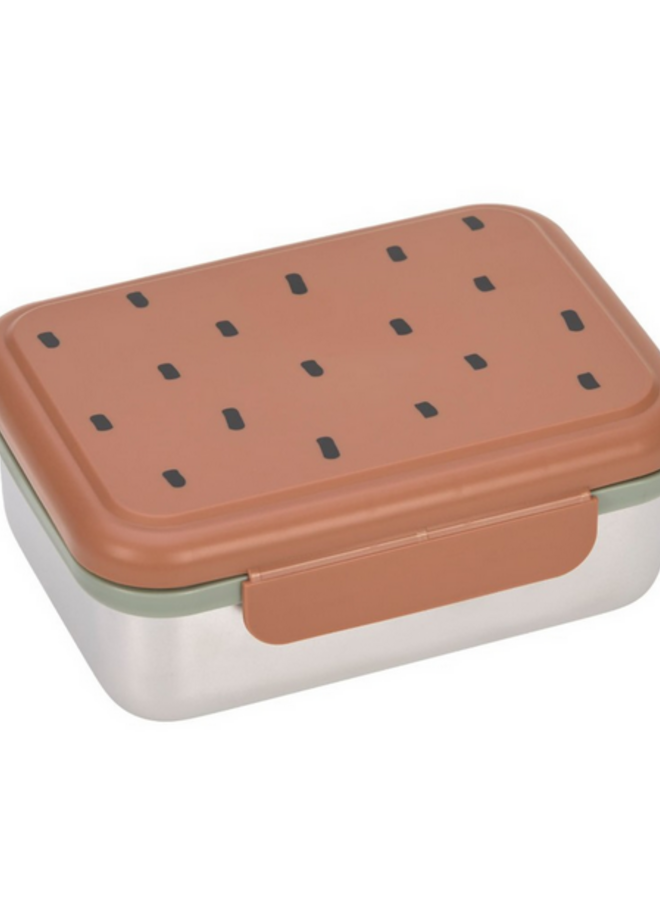 Lässig - Lunchbox stainless steel Happy prints caramel