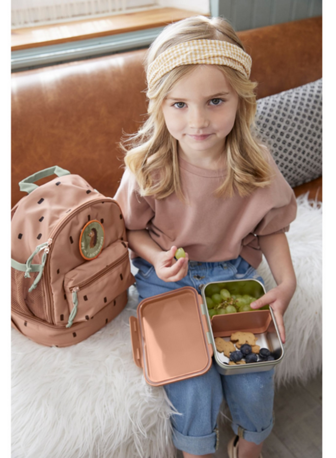 Lässig - Lunchbox stainless steel Happy prints caramel