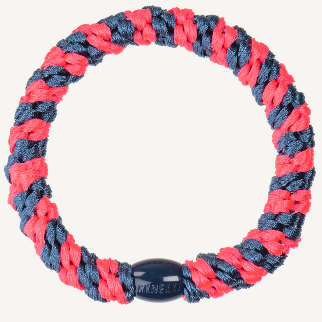 KKNEKKI - Indigo neonpink Stripe Hairband and bracelet