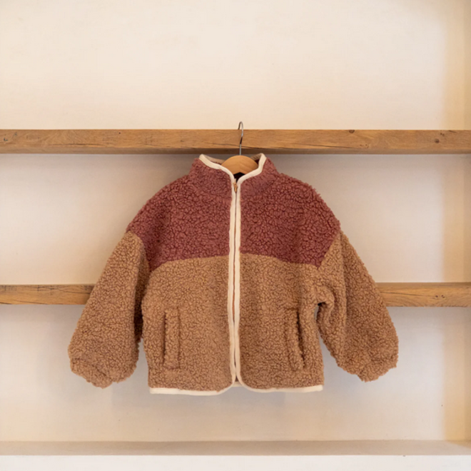 Elle and Rapha - Little teddy MOON jacket cranberry