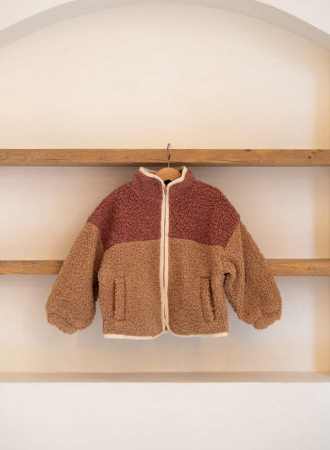 Elle and Rapha - Little teddy MOON jacket cranberry