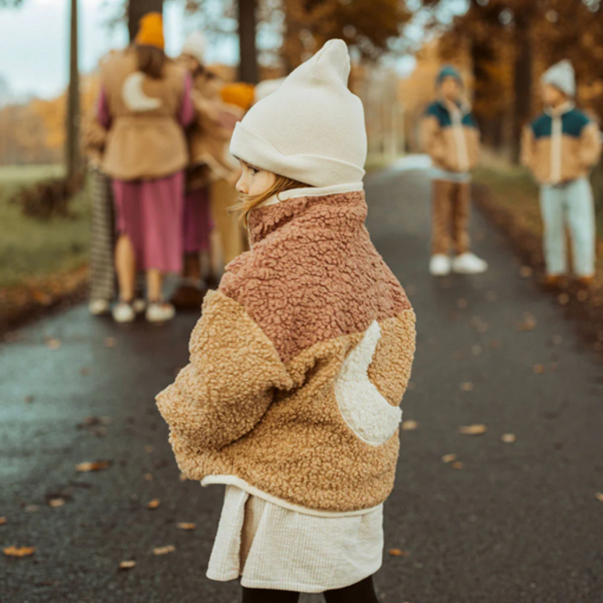 Elle and Rapha - Little teddy MOON jacket cranberry