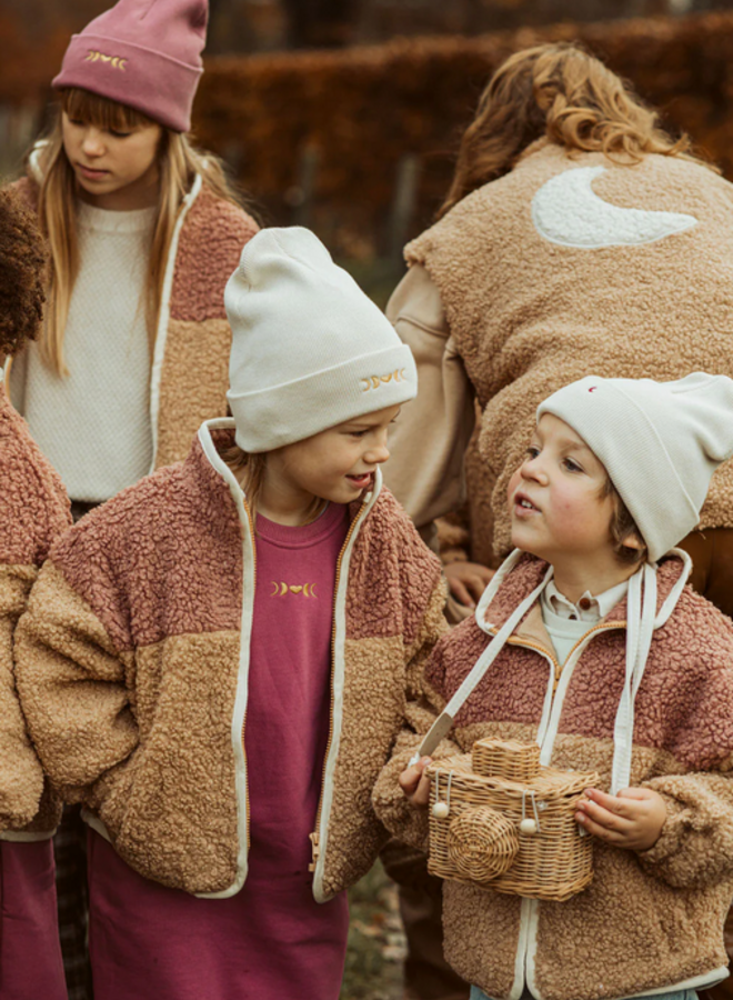 Elle and Rapha - Little teddy MOON jacket cranberry