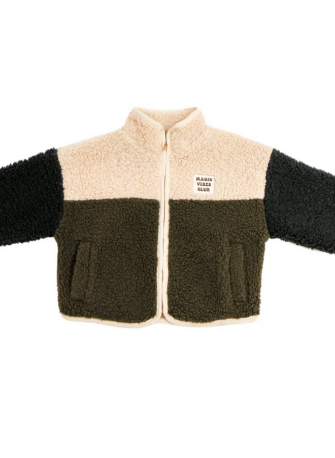 Elle and Rapha - Little teddy SMILEY jacket army