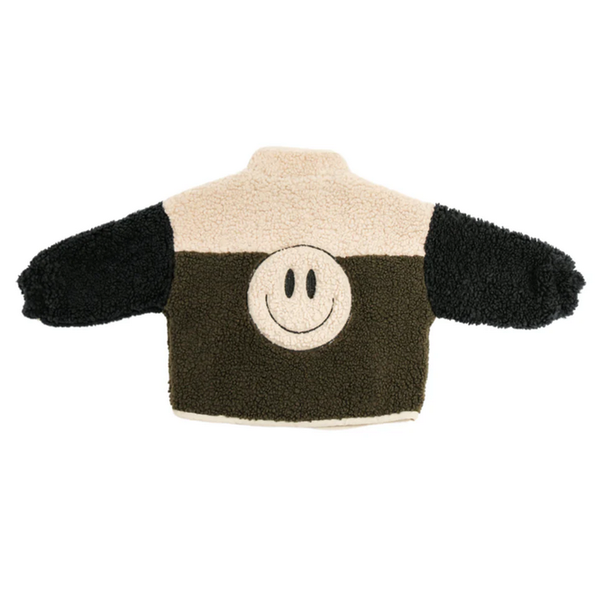 Elle and Rapha - Little teddy SMILEY jacket army