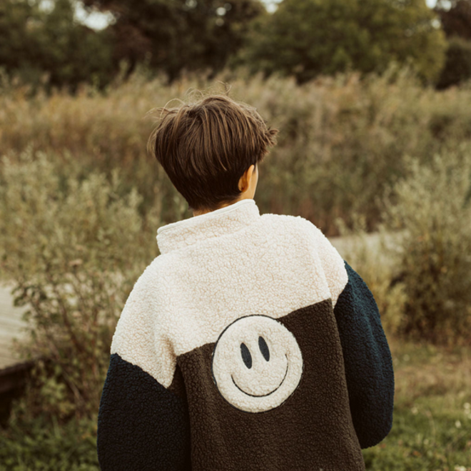 Elle and Rapha - Little teddy SMILEY jacket army