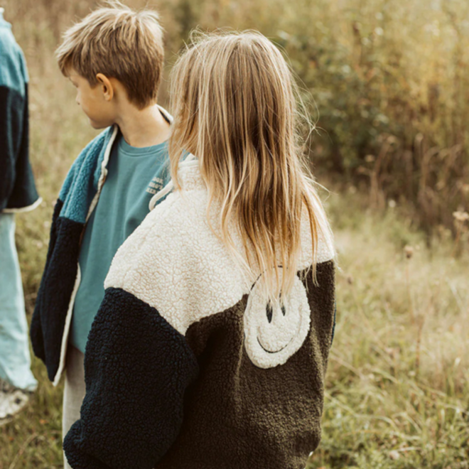 Elle and Rapha - Little teddy SMILEY jacket army