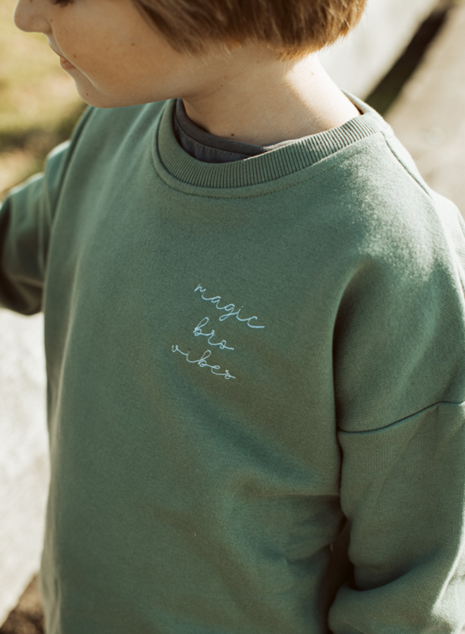 Elle and Rapha - Sweater BRO pine green (loose fit)