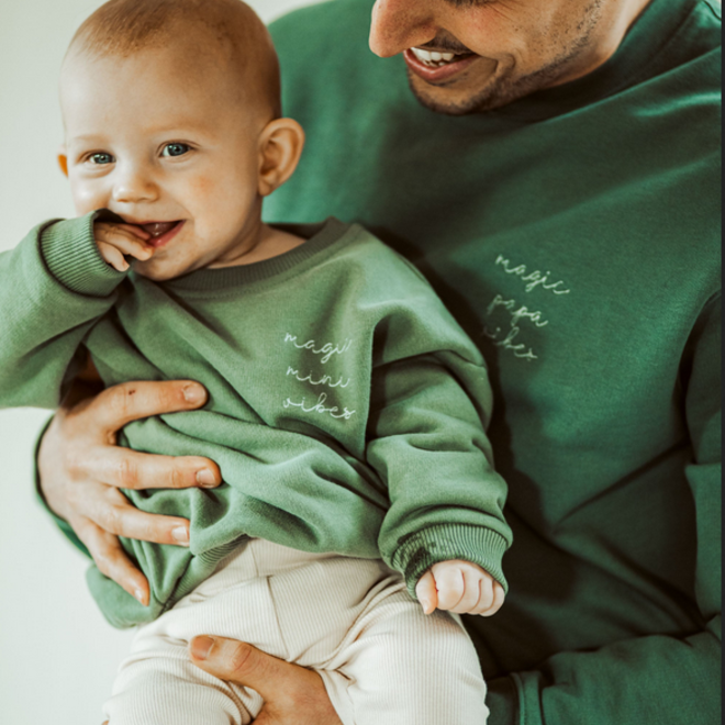Elle and Rapha - Sweater PAPA pine green