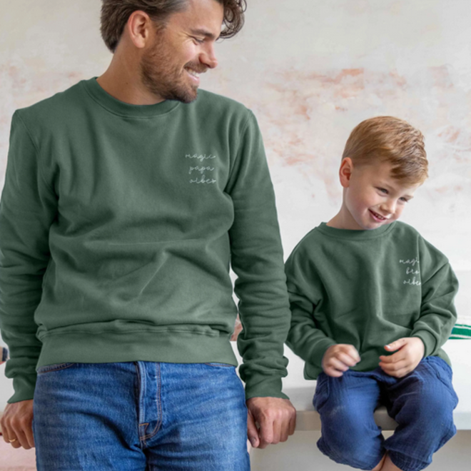 Elle and Rapha - Sweater PAPA pine green