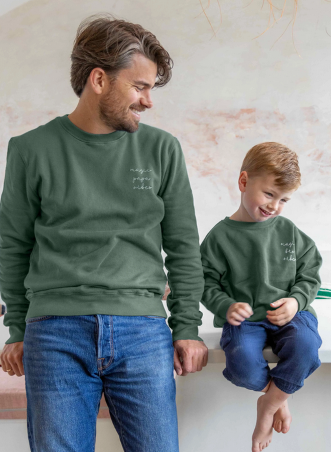 Elle and Rapha - Sweater PAPA pine green