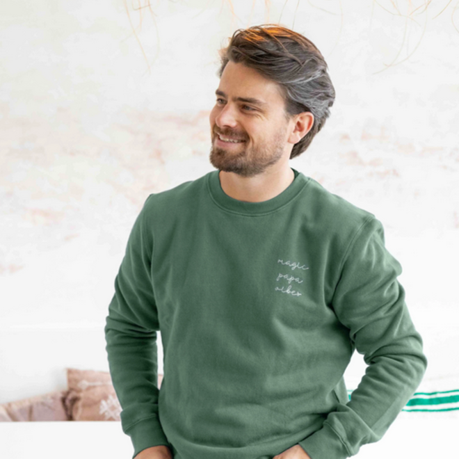 Elle and Rapha - Sweater PAPA pine green