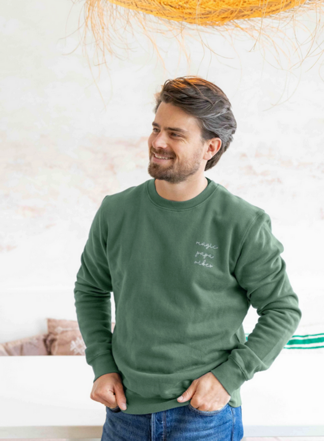 Elle and Rapha - Sweater PAPA pine green