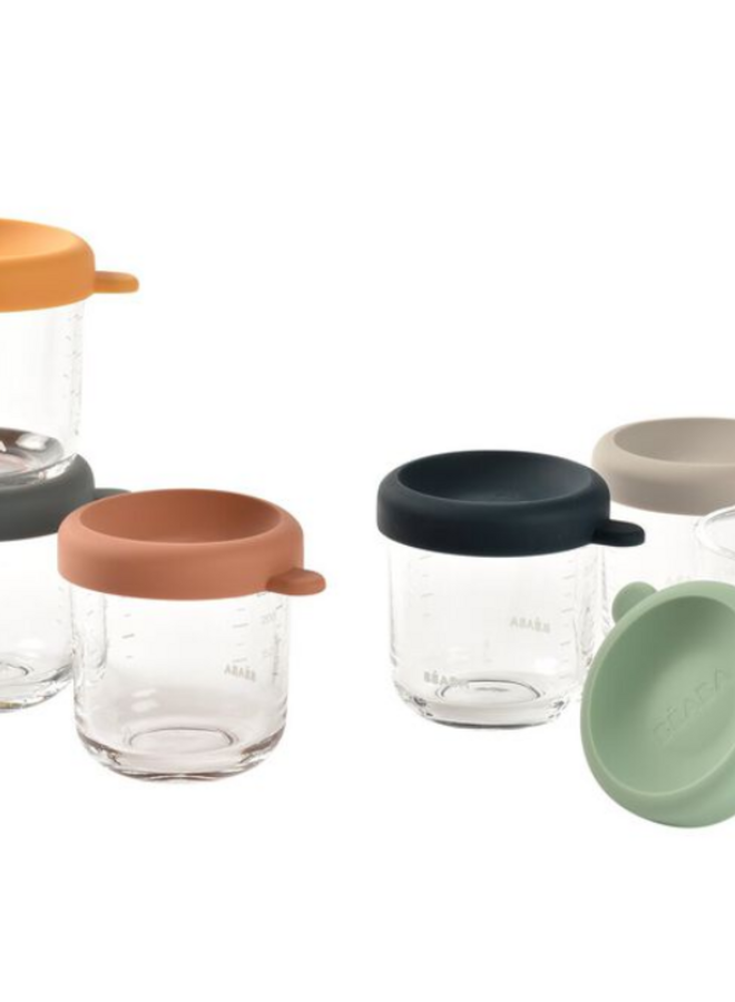 Béaba - Set van 6 glazen portiepotten 250ml