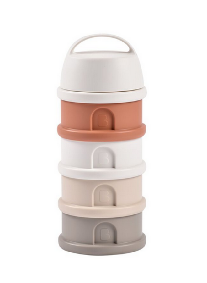 Béaba - Doseerbox met 4 compartimenten Cotton/Terracotta