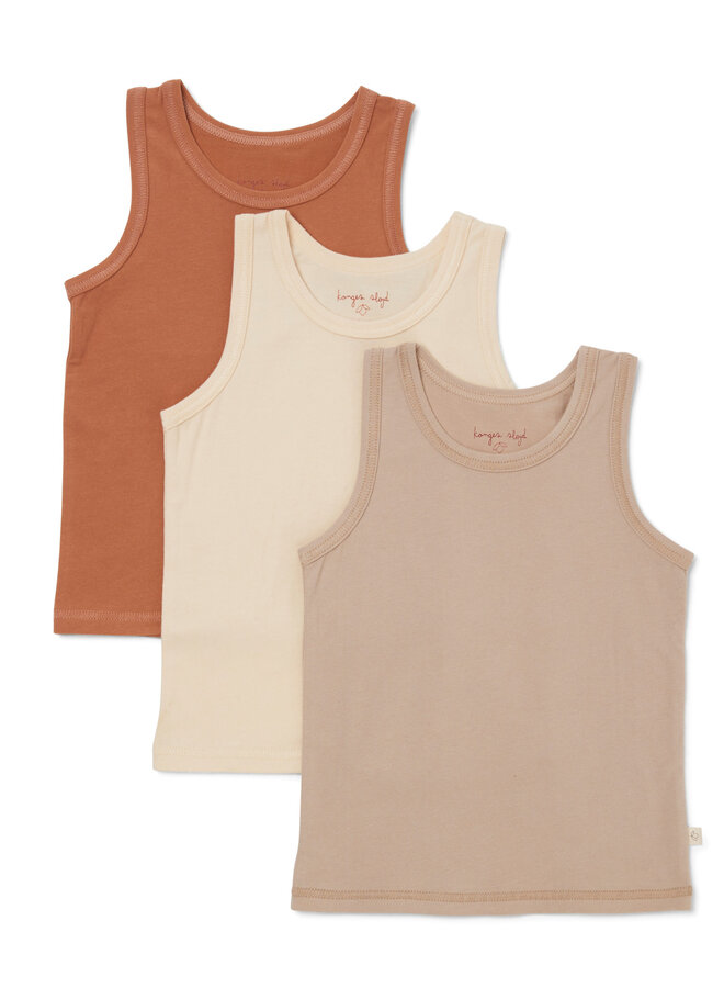 Konges Slojd - Tank top 3 pack - Tan Champagne Beige