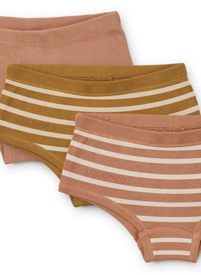 Liewood - Nicky hipsters 3-pack - Tuscany rose multi mix Stripe
