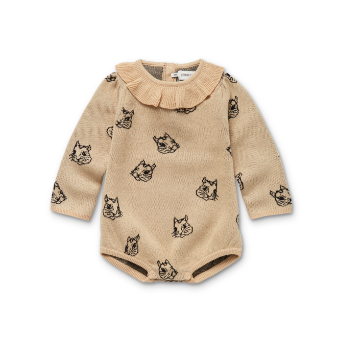 Sproet & Sprout - Romper knitted Squirrel Nougat