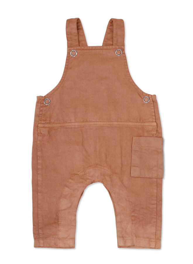 Phil & Phae - Twill baby dungarees Clay