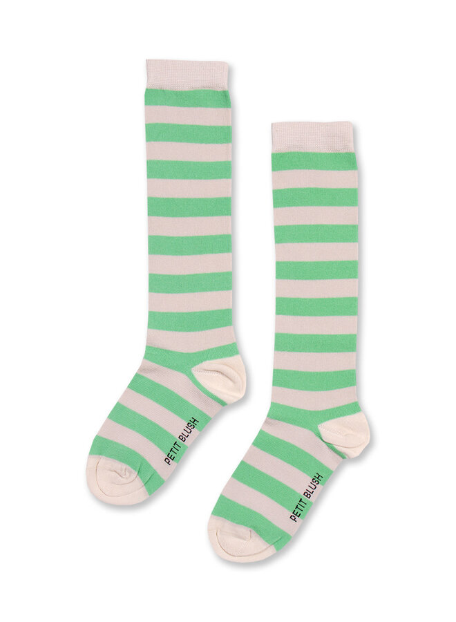 Petit Blush - Knee socks stripes Green