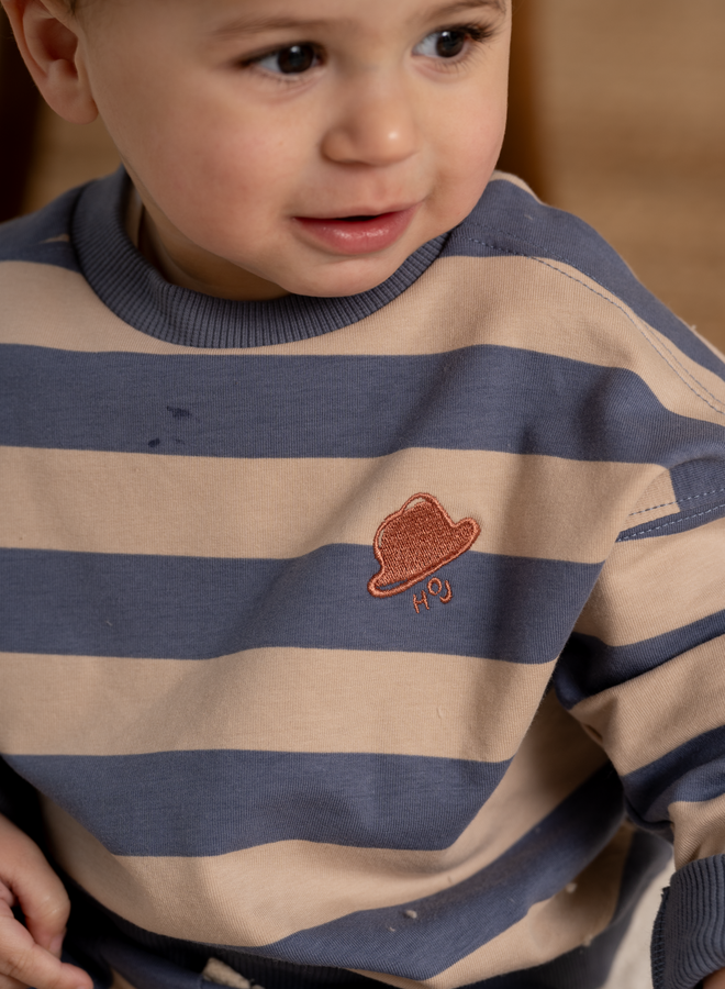 House of Jamie - Baby Boys Sweater Chalk Blue Stripes