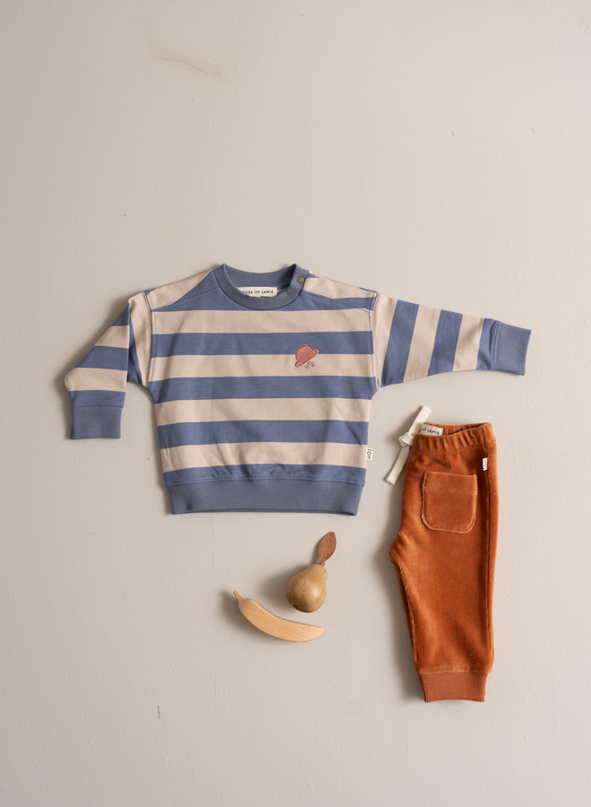 House of Jamie - Baby Boys Sweater Chalk Blue Stripes