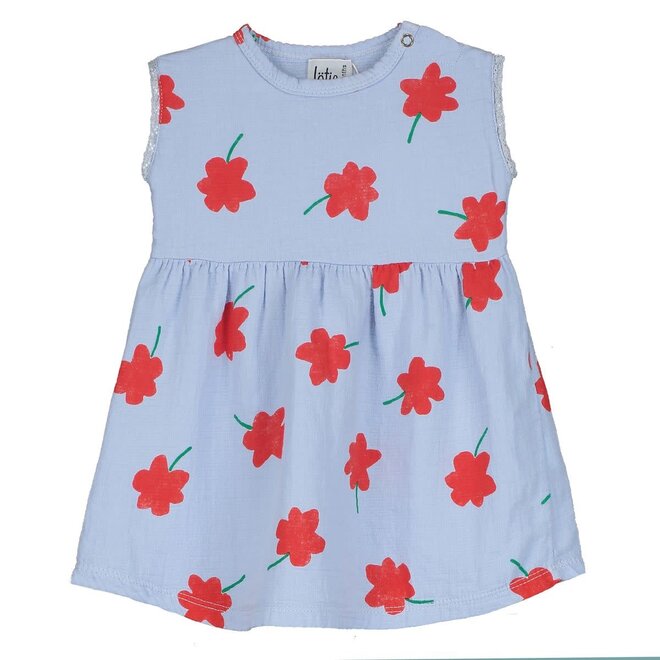 Lötiekids - Baby woven dress - Poppies all over Lavender