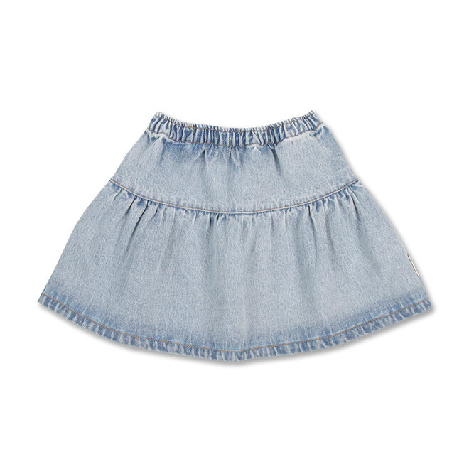 Petit Blush - Jeans Ruffle skirt - Light blue washed