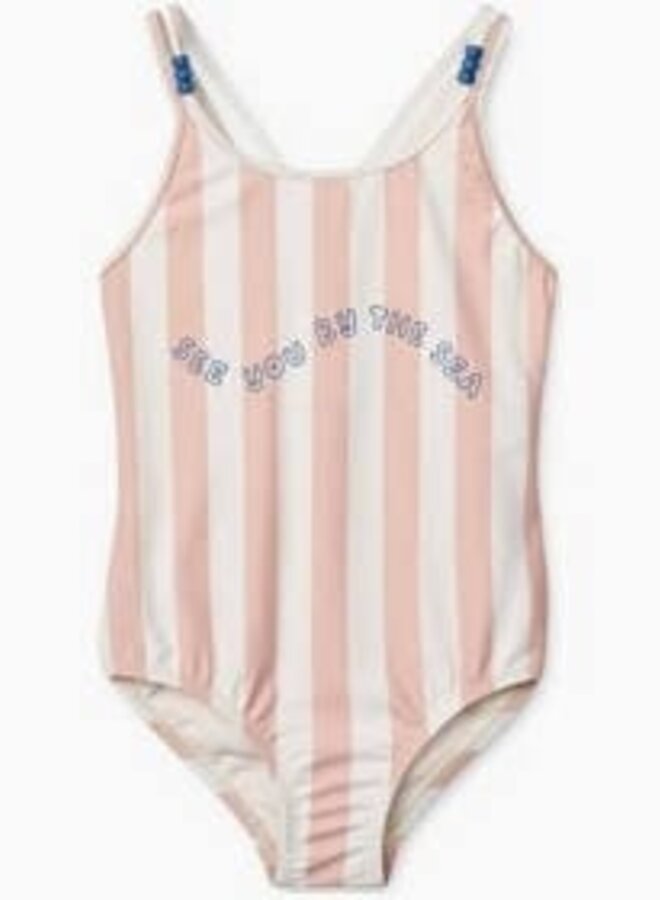 Liewood - Suna stripe swimsuit - Sorbet rose