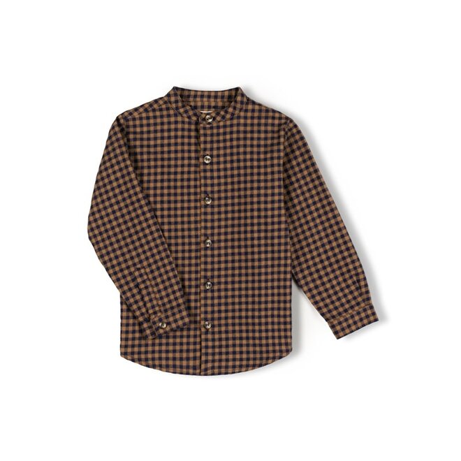 Nixnut - Mao blouse Navy checkered